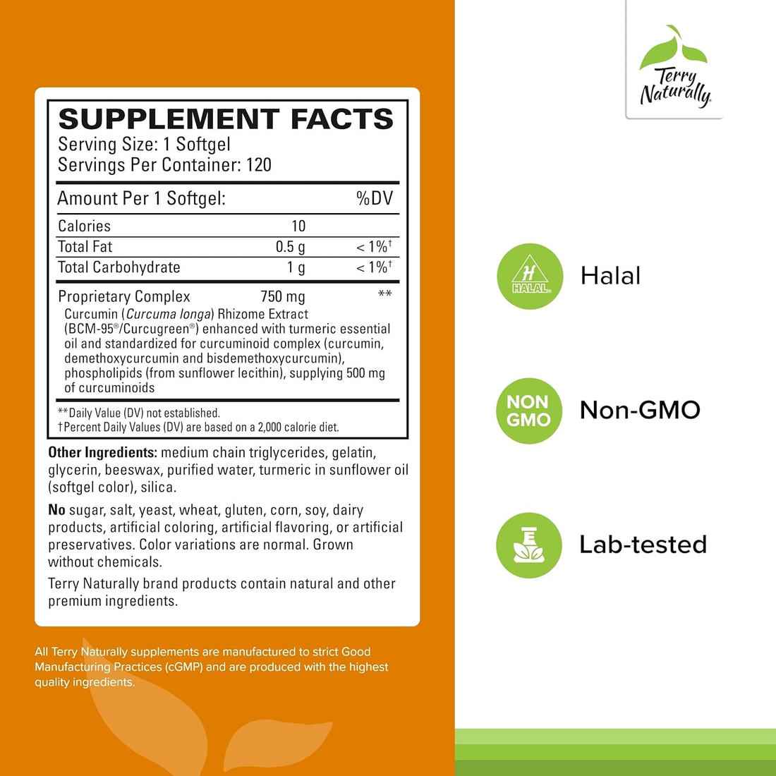CuraMed Superior Absorption Curcumin 750 mg Curcumin Complex 120 Softgels by Terry Naturally