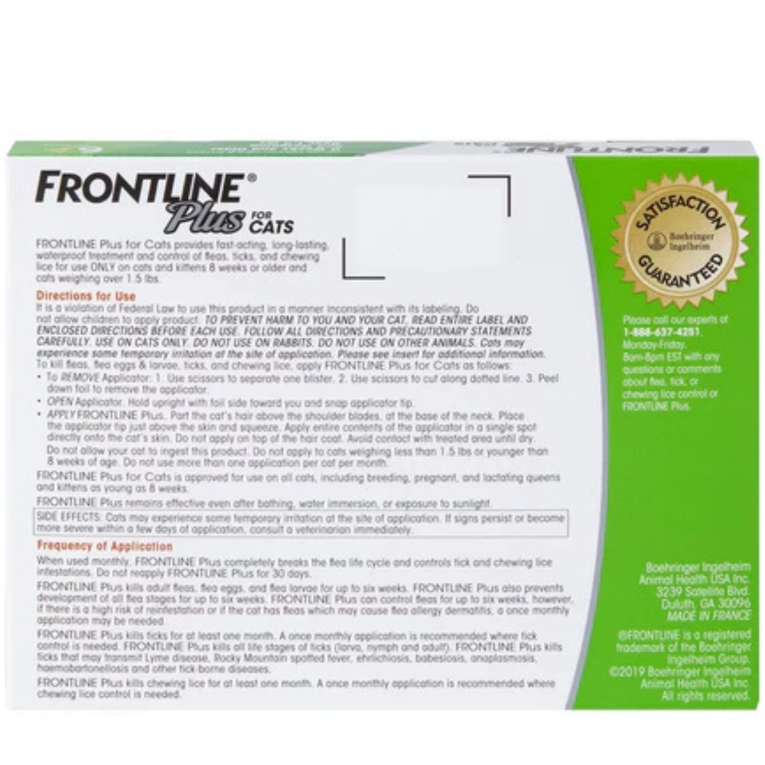 FRONTLINE Plus Flea & Tick Treatment for Cats Over 1.5 lbs | 6-Month Supply (6 Treatments)